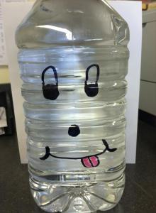 “I had a lady gallon of water yesterday. Today I have a man gallon. Looks real manly, eh? Day 3 fitness challenge.” – S.B.